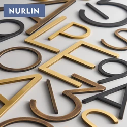 Nurlin Solid Brass 4-12 Inches 10-30cm Big Number Letter Door House Public Sign Customizable Floating Signature Outdoor Digits