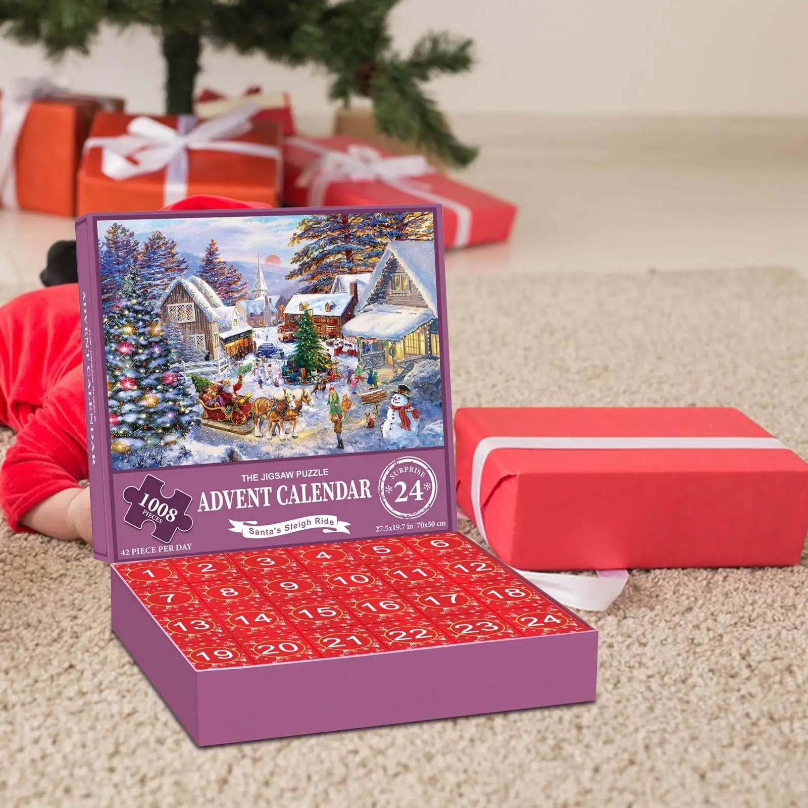 Christmas Puzzle Advent Calendar Gifts Valentine Birthday Gift for