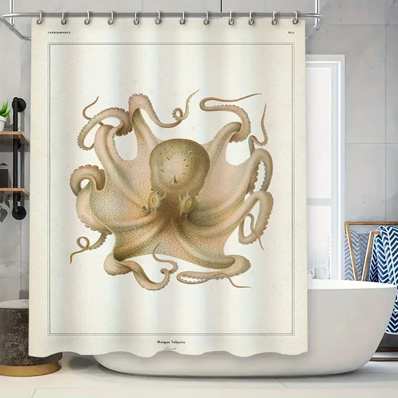 

Занавеска для душа с щупальцами осьминога, декоративная водонепроницаемая ткань, украшение для дома, ванной комнаты, роскошный комплект коллекции 180x180 см в ванне C