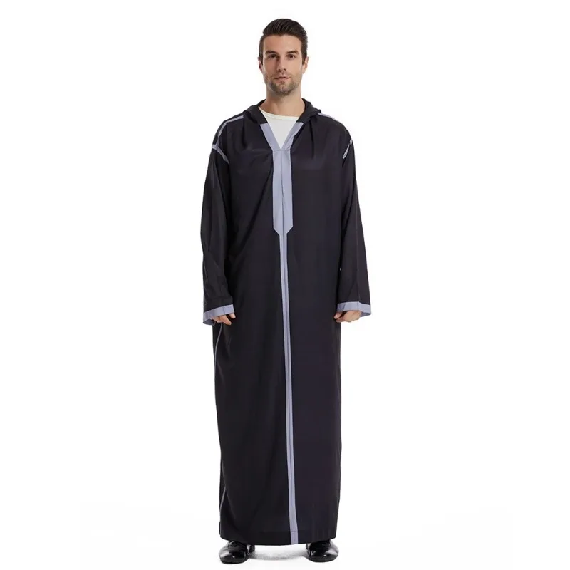 

Eid Hooded Abaya Men Casual Long Sleeve Dress Muslim Jubba Thobe Islam Clothing Ramadan Kaftan Dubai Saudi Caftan Abayas Arabia