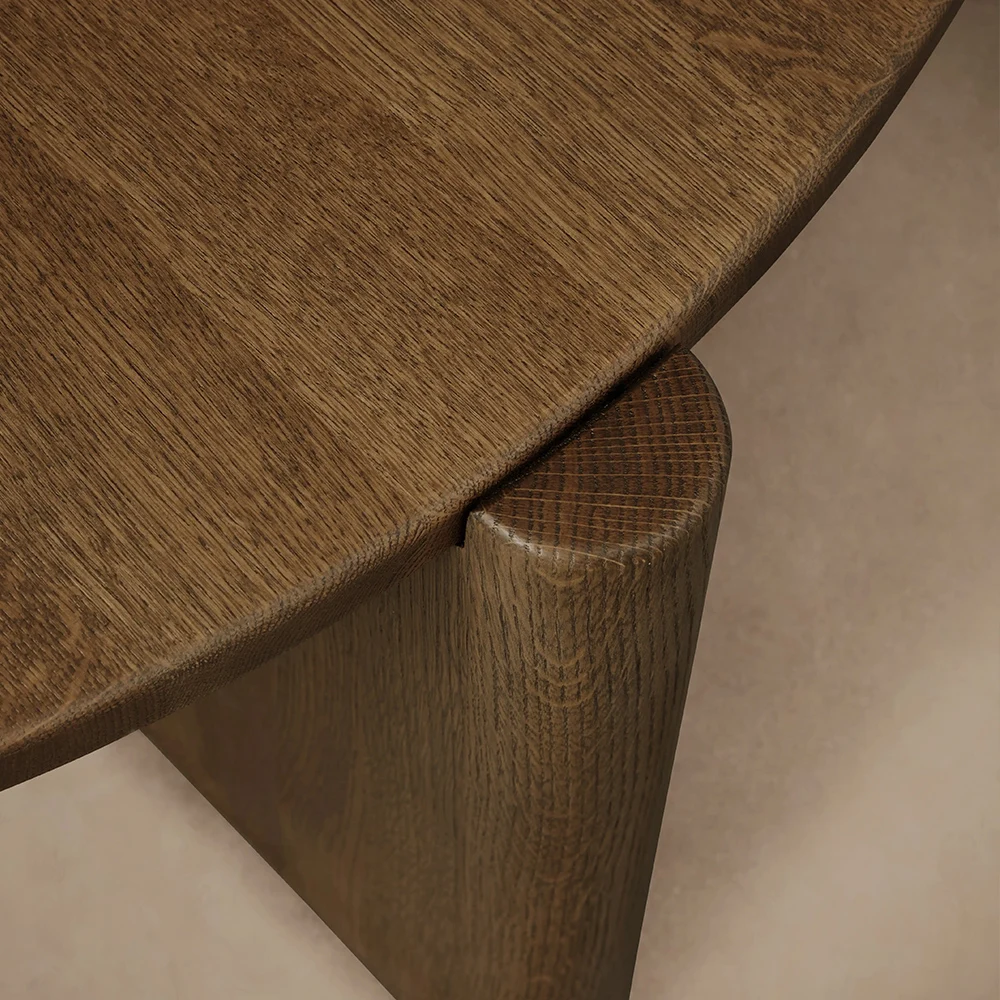 ！@Modern Living Room Furniture Round Wood Coffee Table with 3 Legs