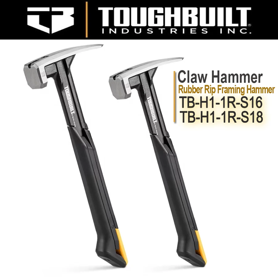 

TOUGHBUILT 16/18-OZ Smooth Face Steel Head Rubber Rip Framing Hammer Steel Rip Hammer TB-H1-1R-S16 /S18