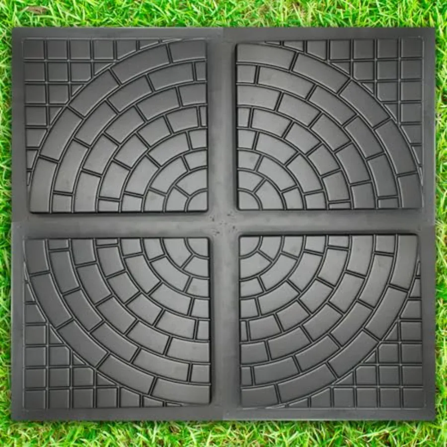 

Plastic Molds Concrete Set Patio Paving Mold 4 pcs - Big Beautiful Pathmaker Precast Concrete Molds and Forms Stampcrete for Wa