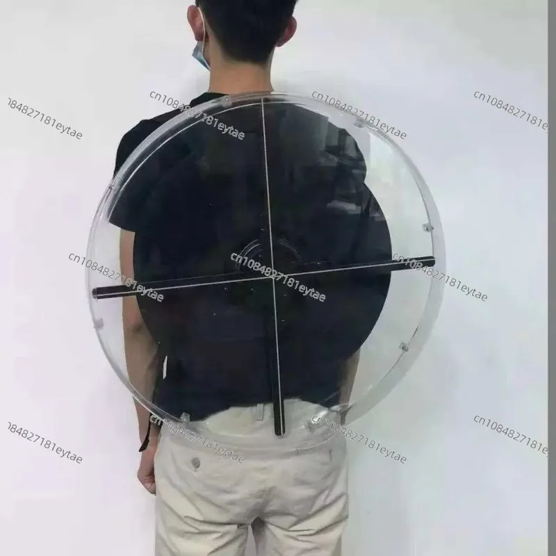 

Hot Walking Advertising Machine 56cm 3d LED Holographic Advertising Backpack 3D Hologram Fan Display Backpack With App