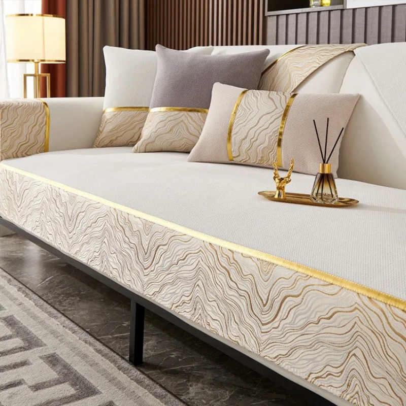 1 piece polyester material furniture dustproof cloth sofa cushion four seasons luxury non-slip seat cushion cover