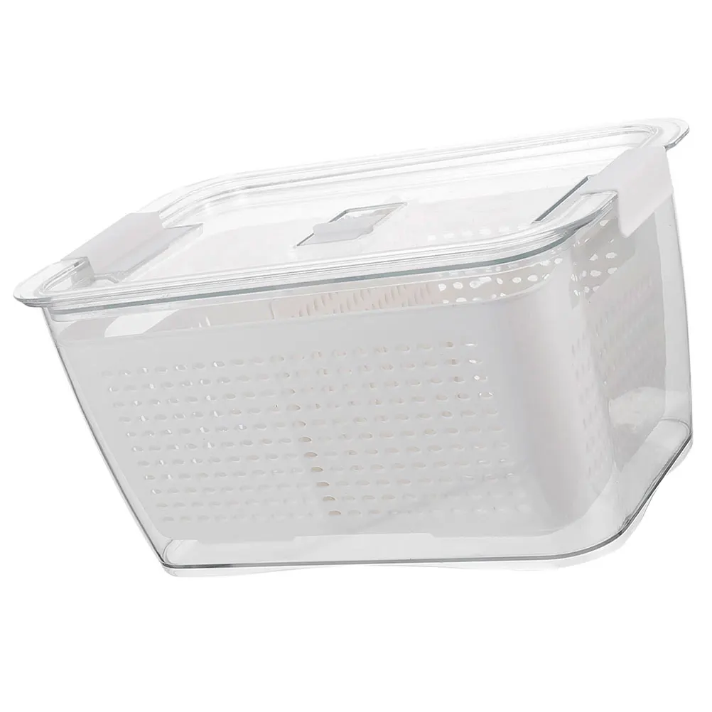 

Fresh Drain Berry Basket Storage Container Fridge Vegetable Colander Bowl Fruit Saver for Strawberry Grape Refrigerator
