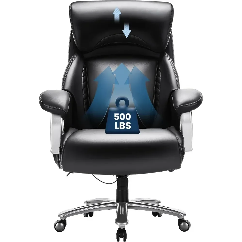 Big and Tall Office Chair 500lbs-Heavy Duty Ergonomic Computer Chair with Extra Wide Seat