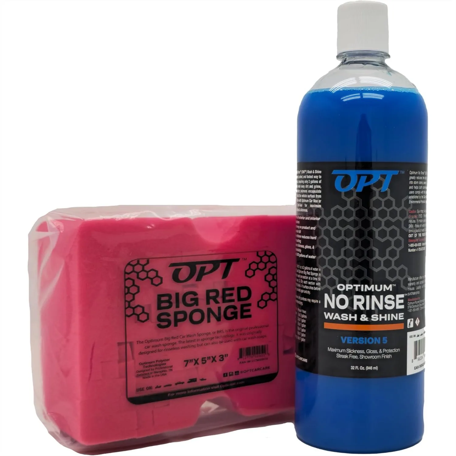 

Rinseless Car Wash Kit With No Rinse Version 5 32 Oz And Big Red Sponge For Auto Detailing