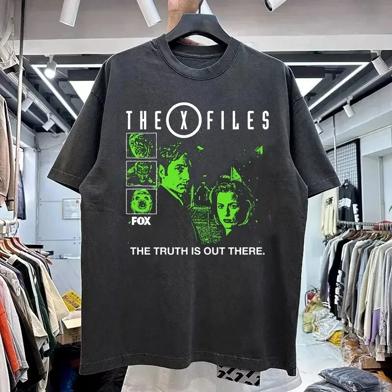 Camiseta The X Files Movie The Truth Is Out There, camiseta de carbón, Top de algodón para hombres y mujeres, comodidad informal, alta calidad