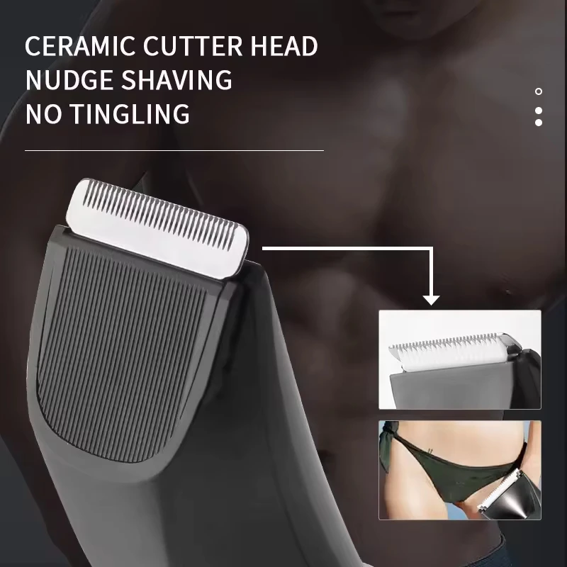 Kemei KM-3208 Electric Hair Trimmer Waterproof Body Ceramic Cutter Shaver Trimmer For Sensitive Areas Safe And Painless Pruning