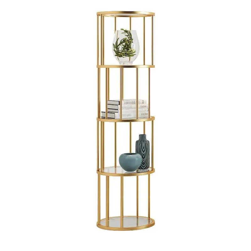 #Golden wrought iron creativity, simple indoor floor-to-ceiling flower stand,modern living room decoration frame, multi-layer sh