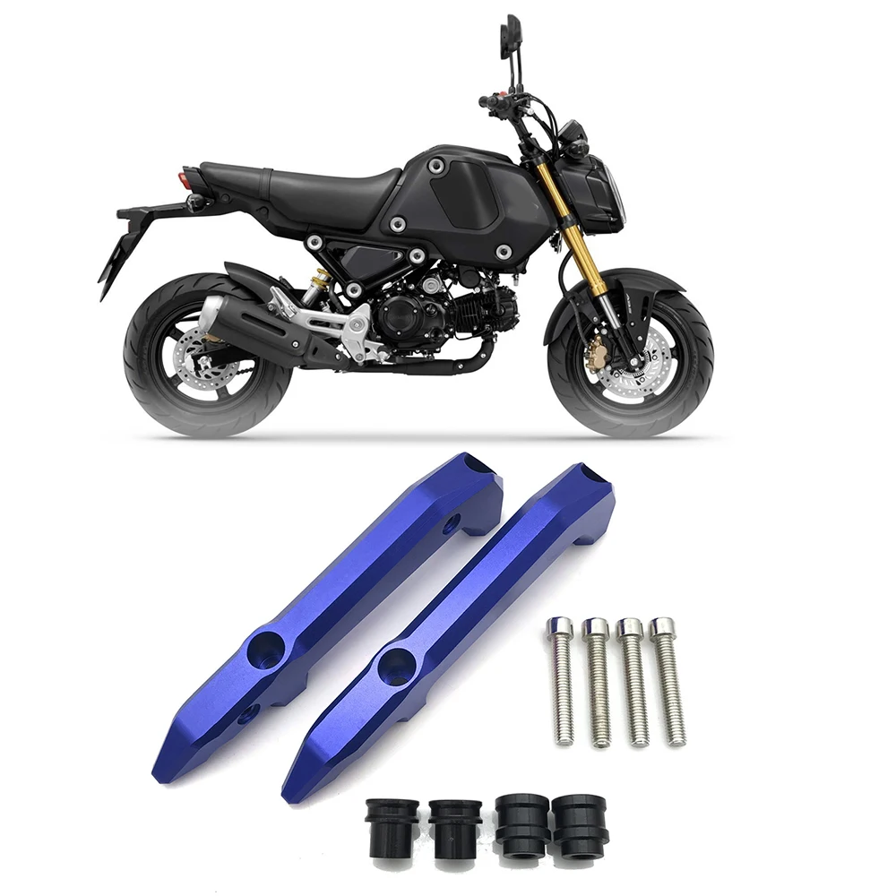 Motorcycle Aluminum Rear Grab Bars Seat Passenger Rail Handle Armrest for Honda MSX125 GROM 2021+ Blue