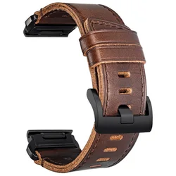 Horween Leather Straps For Garmin Fenix7 Quickfit 22 26mm Business Retro Watch Band Epix MARQ Quatic Tactix Forerunner