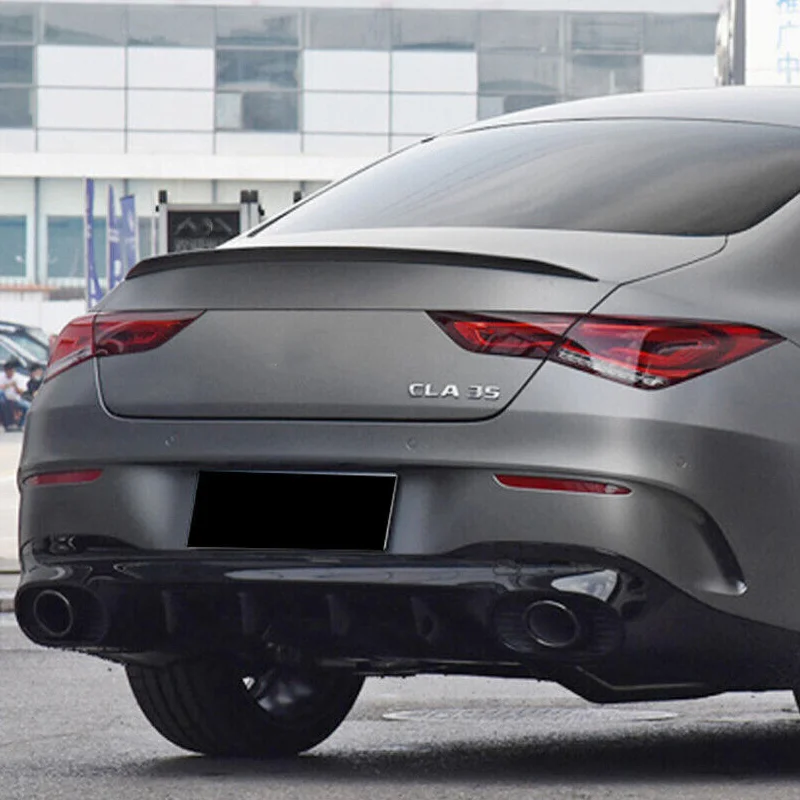 Car Rear Trunk Spoiler Lip Wing For Mercedes Benz Accessories CLA Class C118 C117 AMG 2020 2021-2024 Gloss Black