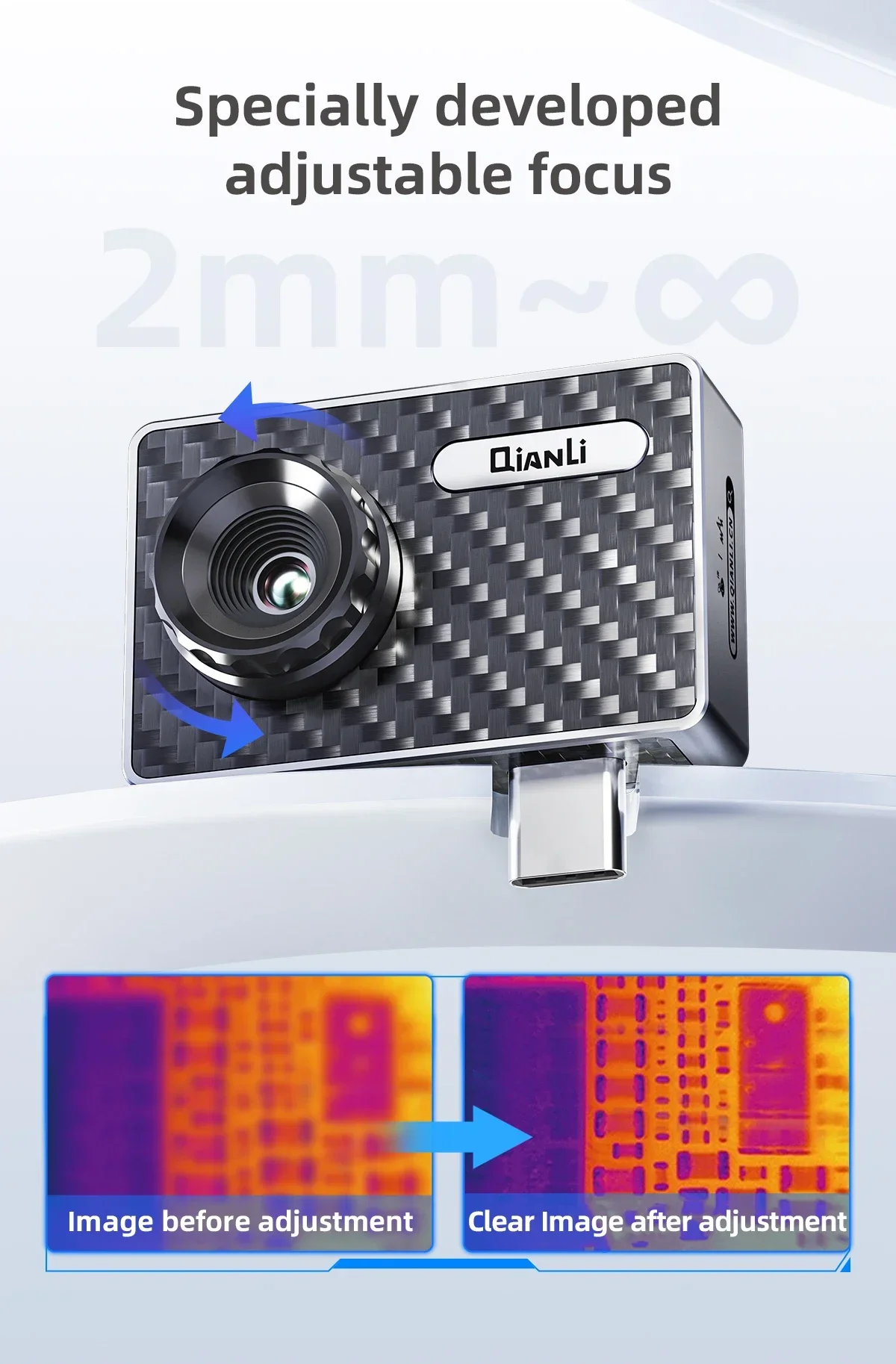 Imagem -02 - Qianli-fire Eye Pro Imager Infravermelho Portátil Câmera Térmica tipo c para o Telefone Circuito de Solda Pcb Ferramenta de Reparo de Inspeção