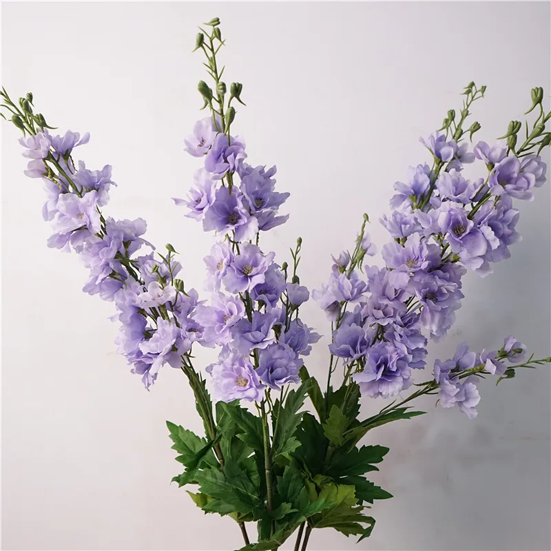 Moisturizing Delphinium Artificial Flowers Home Living Room Decor Real Touch Fake Flowers Wedding Party Layout Photography Props