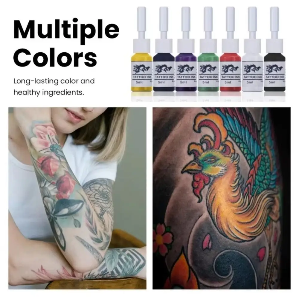 New 6 Color Professional Tattoo Ink Tattoo Practice Ink Multi-function Beauty Paints 5ml Tattoo Pigment Practice Set
