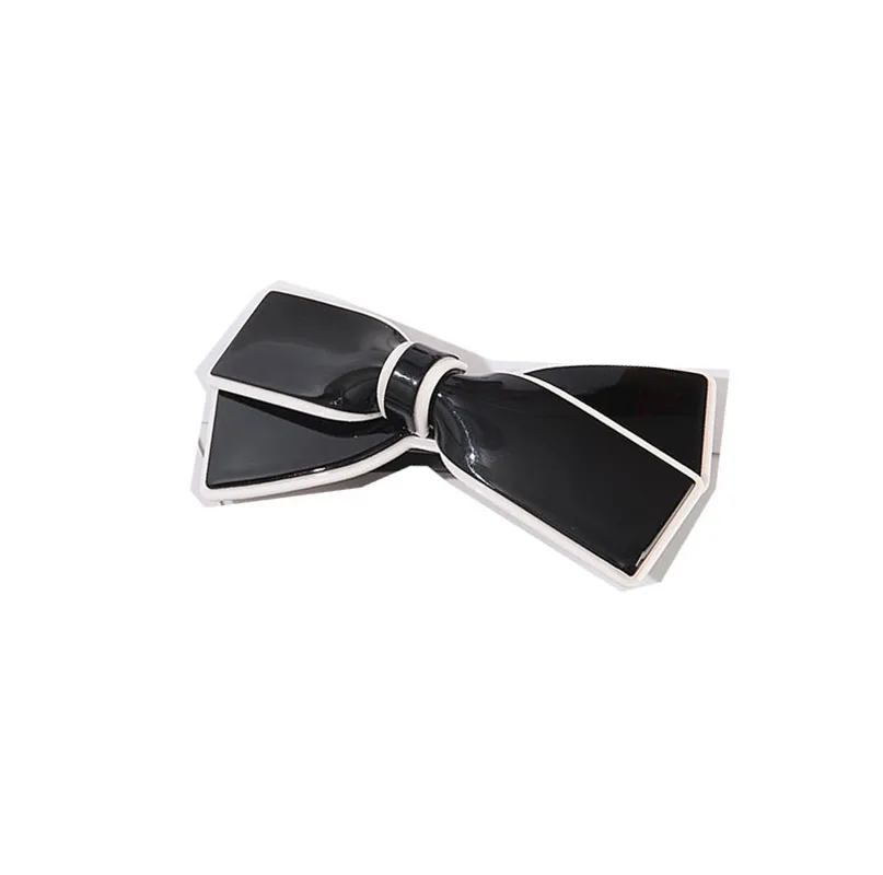 Wholesale Ins Hot Selling Vintage Bowknot White And Black Color Hairclip High Quality Aceate Spring Clip Hair Accessoires