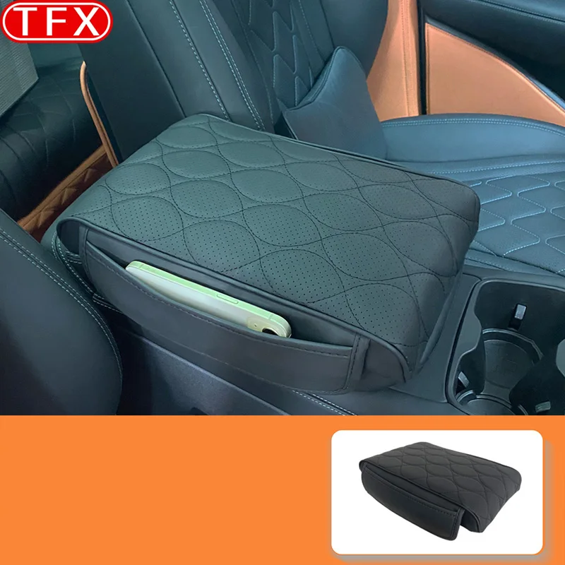 

For BYD Sealion 7 2024 2025 Car Styling Armrest Box Height Increase Pad Leather Protective Cover Storage Bag Auto Accessories