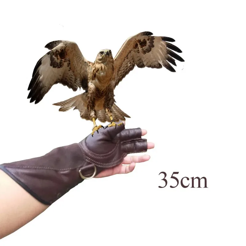 35cm Fingerless Gloves Soft Cowhide Eagle Taming Gloves Birds Traning Feeding Nail Cut Working GloveLeather Gloves Customized