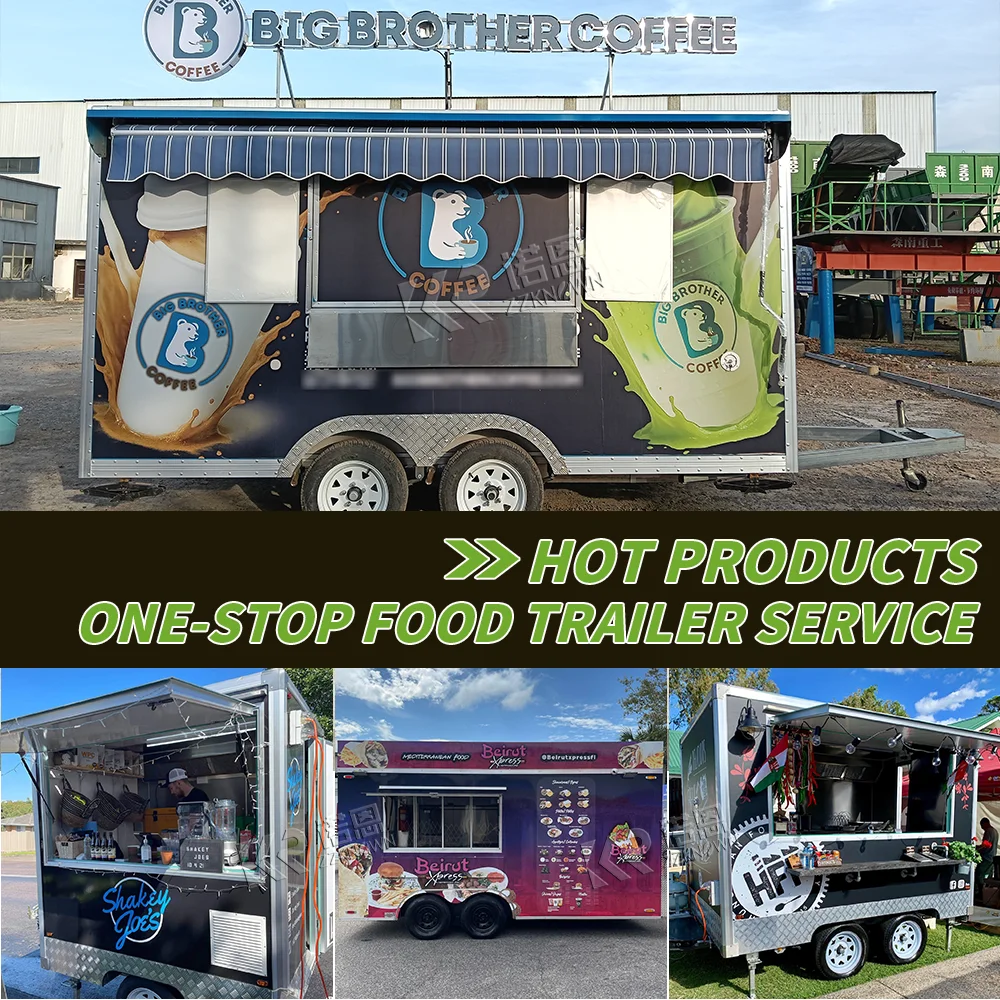 Custom Restaurant Barbecue Mobile Food Truck with Full Kitchen and Bar for Coffee Shop Bakery Kitchen Food Truck Hot Dog Cart