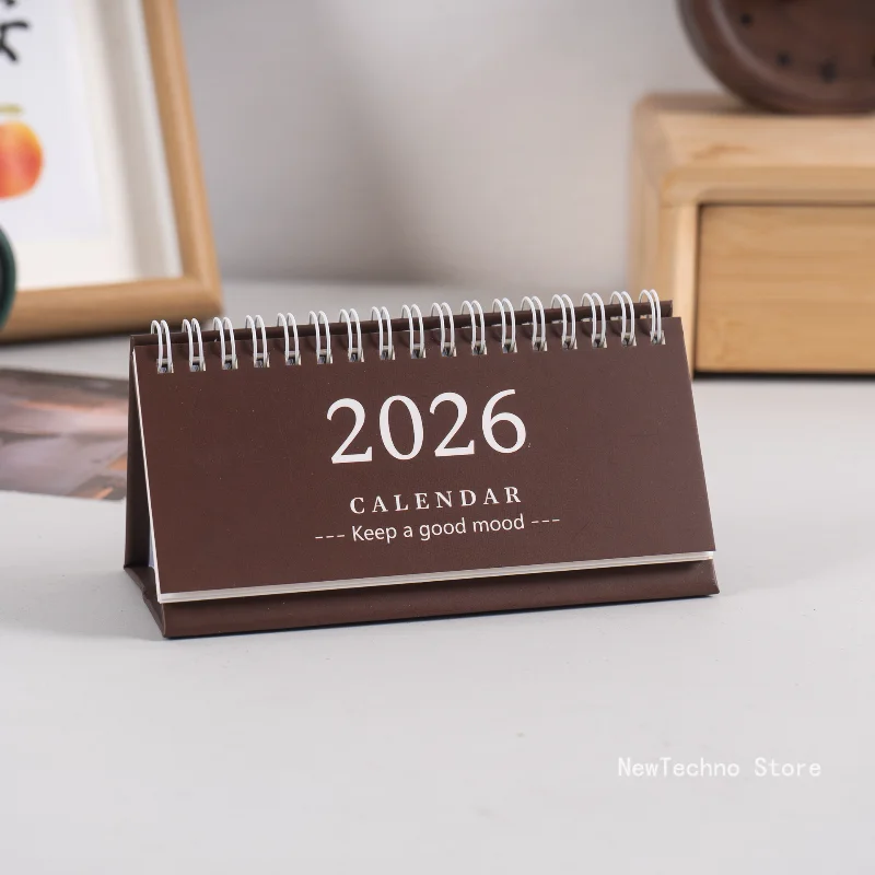 New 2026 Simple Style English Mini long style Desk Calendar Desktop Display Portable Calendar Desktop Decoration Handmade Diary