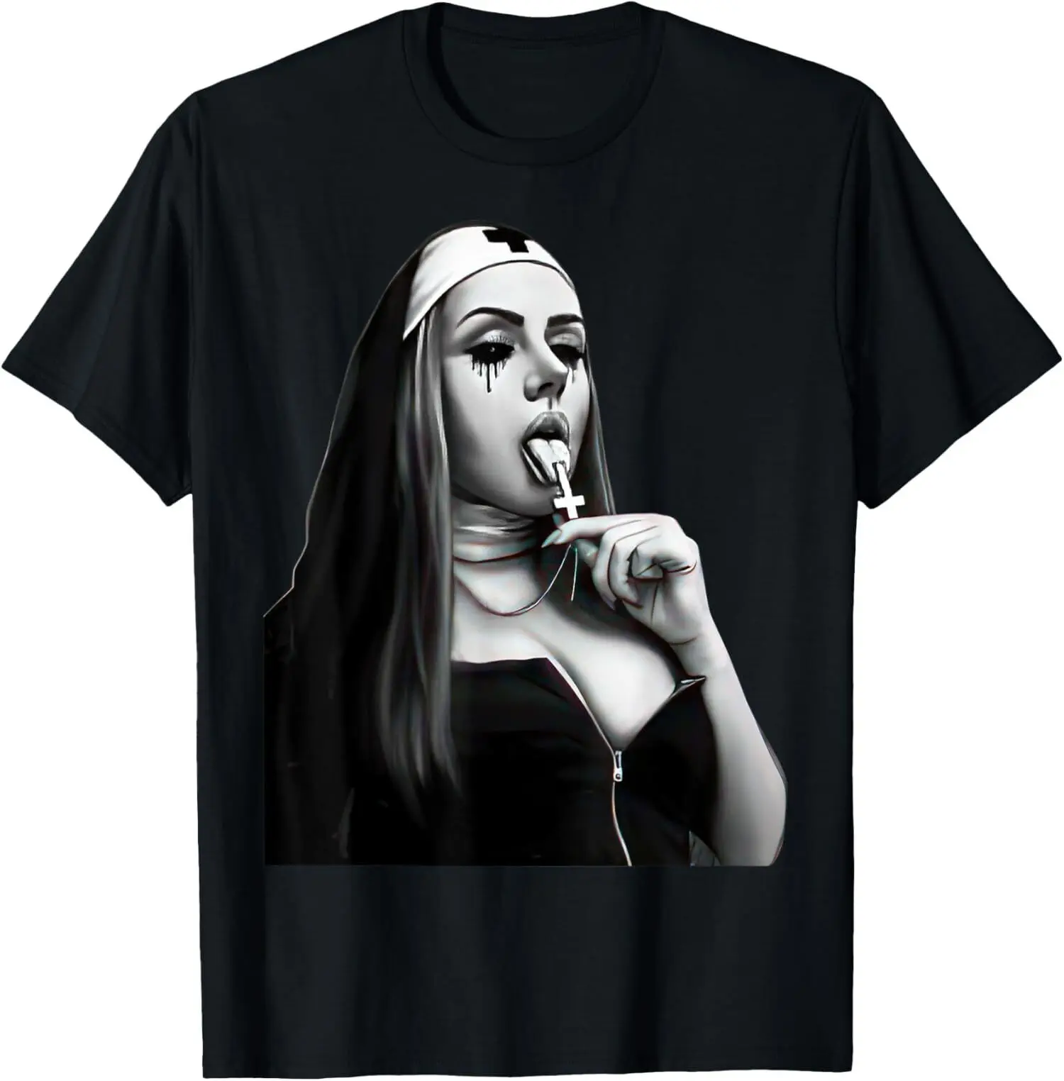 NEW LIMITED Devil Worshiping Fun Bad Nun Religion Aesthetics Shirt S-3XL