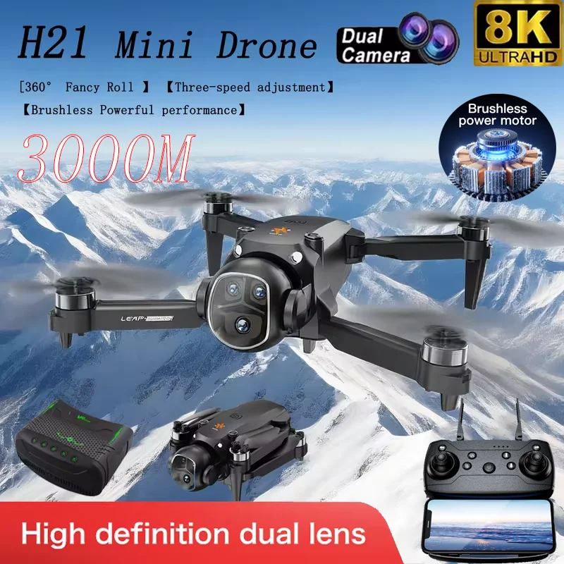

NEW Original H21 Drone 8K HD Dual Camera WIFI GPS Professional HD Aerial Photography Remote Control Aircraft Quadcopter Toys UAV
