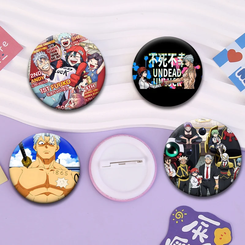 Undead Unluck Comic Brooches Anime Icons Badge Backpack Accessories Exquisite Cartoon Lapel Pins Bag Decoration Jewelry Gifts