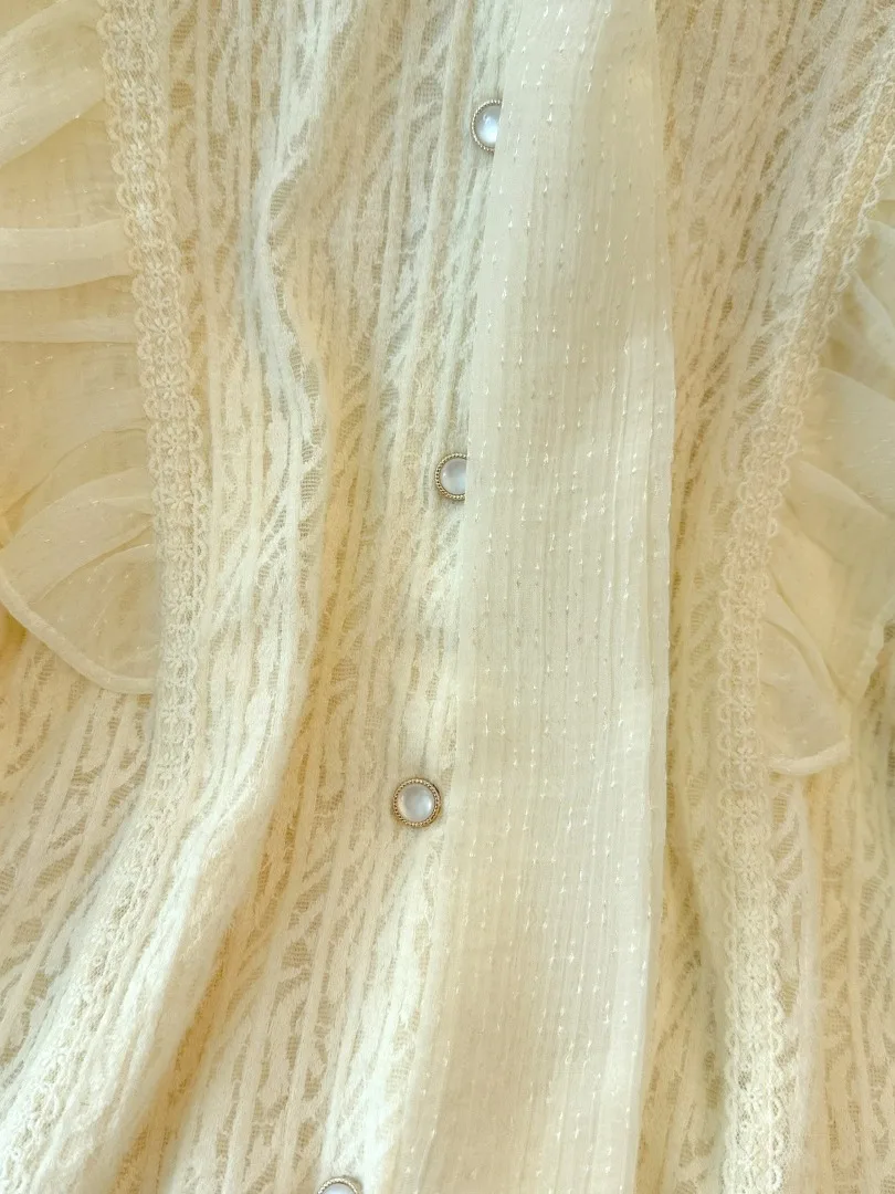 Csa de Manga Larga para Mujer, Forrada de Felpa, con Encaje y Borde Pado, Estilo Informal, para Otoño e Invierno, Ropa ...