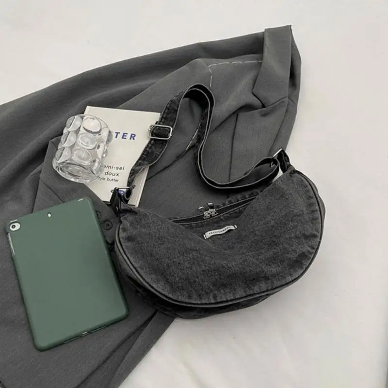 

X90D Модная джинсовая сумка через плечо для женщин с достаточным пространством и регулируемым ремешком Кошелек через плечо