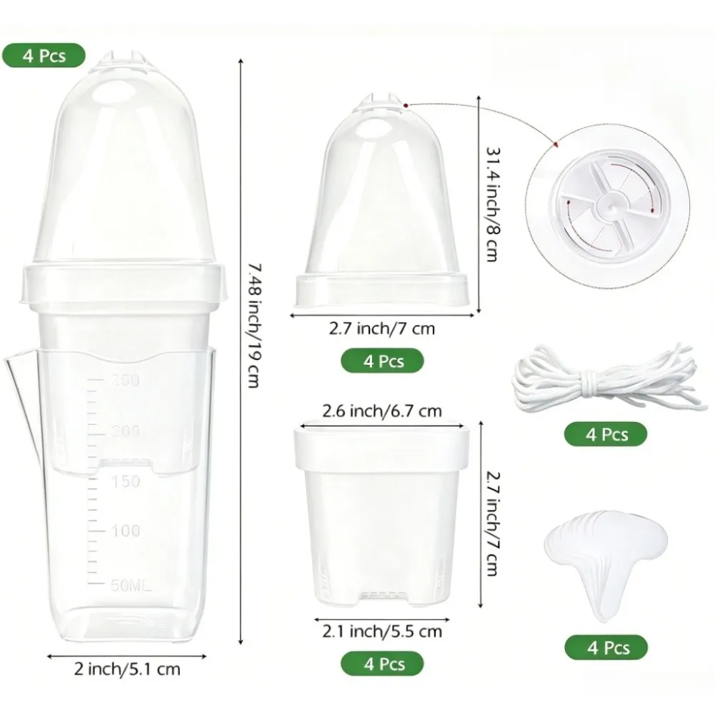 Self Watering Propagation Kit with Humidity Dome and Side Fill Design for Indoor Plant Enthusiasts and Beginners