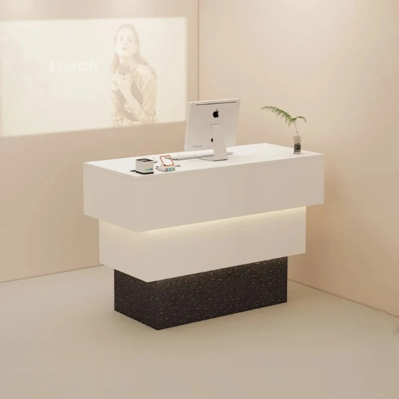 Front Desk Luxury Bar Counter Customized Versatile Reception Desks Store Design Simple Style Salon Mostrador Negocio Furniture