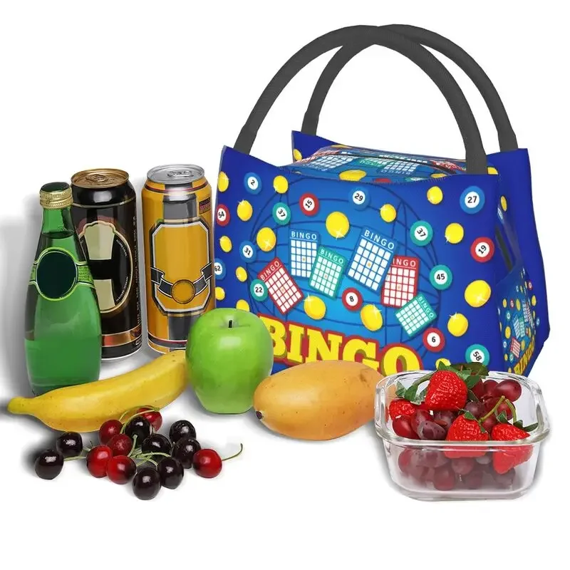 Custom Hot Game Bingo Thermal Insulated Lunch Bags Women Resuable Lunch Tote per Picnic all\'aperto Storage pasto Food Box