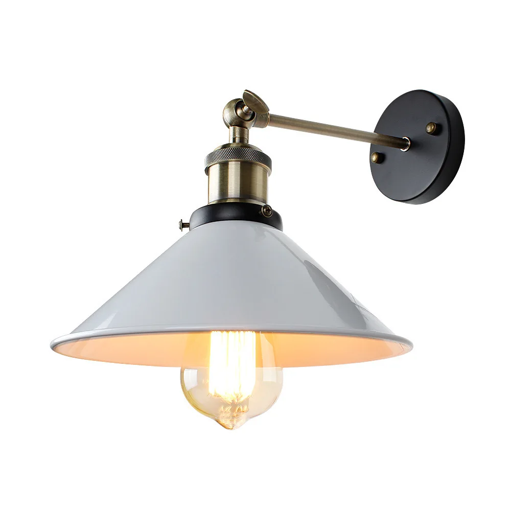 

Retro Wall Lamp Black Iron Lampshade E27 Edison Industry American Indoor Lighting for Living Room Vintage Wall Lights Loft Hot