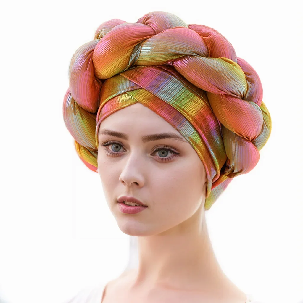 

Женские шапки-тюрбаны, готовый платок, капот, повязка на голову, африканские женские косы, головные уборы с автогелем, Нигерия, головные уборы для свадебной вечеринки