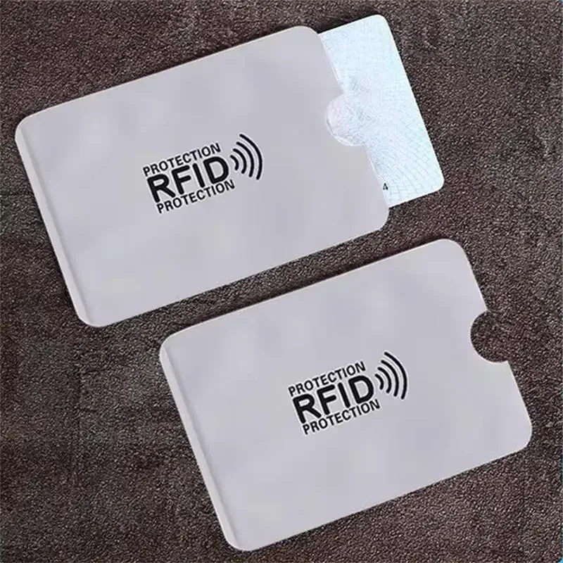 5 個アルミ箔抗消磁カードカバー RFID シールドバッグ NFC クレジットカード盗難防止ブラシ ID カード抗消磁カバー
