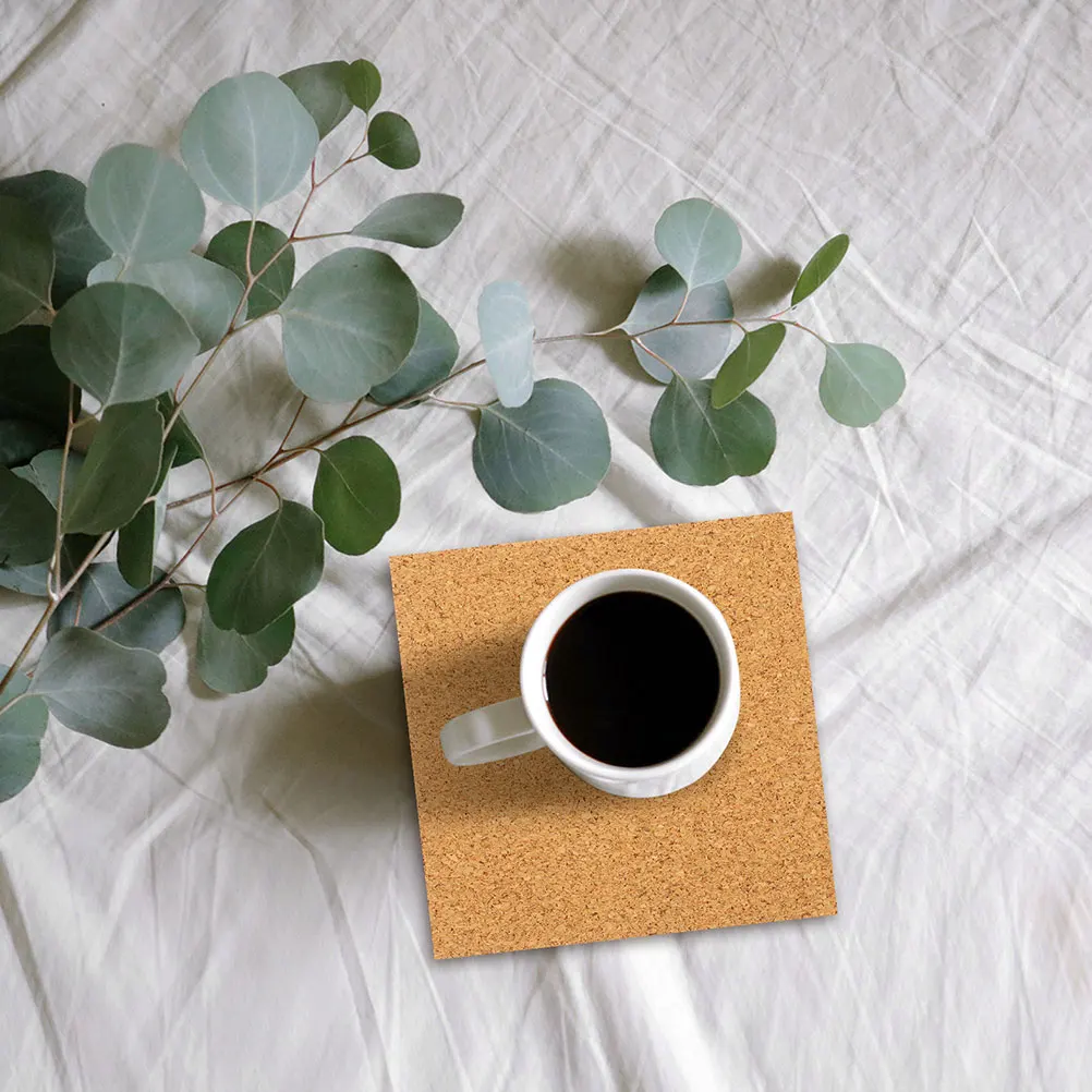 

60 pcs 4inch Cork Pads Square Diy Crafting Square Cork Sheets Shape 100x100x2mm DIY Craft Project Coaster Home Decor