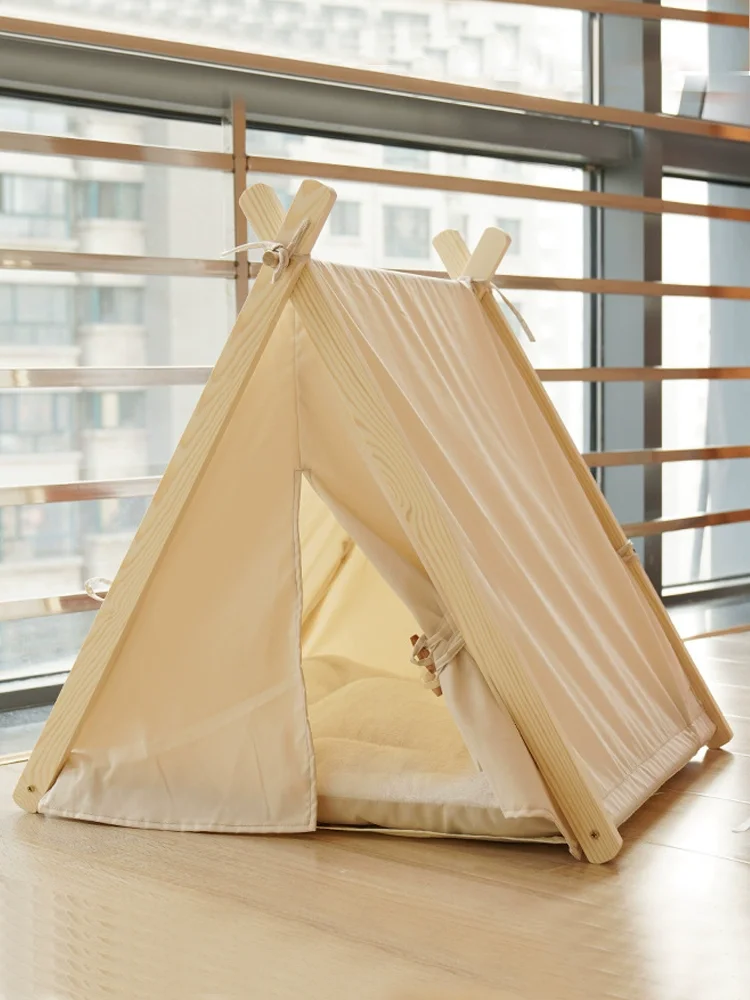 Cat House Dog House Pet Tent All-Season Warm Pet House Solid Wood