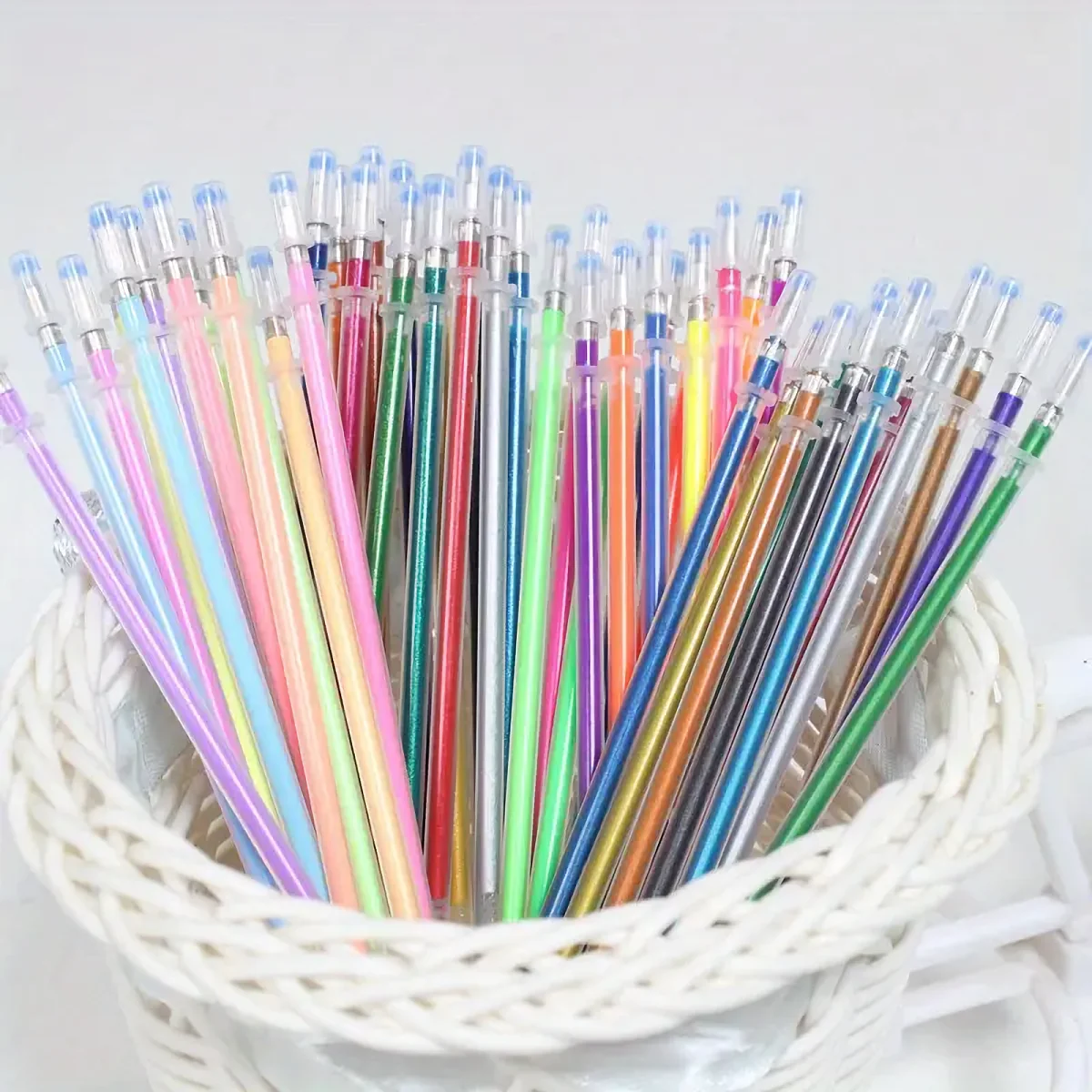12/24/120Pcs Glitter Gel Pen Refills - Multi-Color Ink Replacement Cores for Art, Crafts & Writing