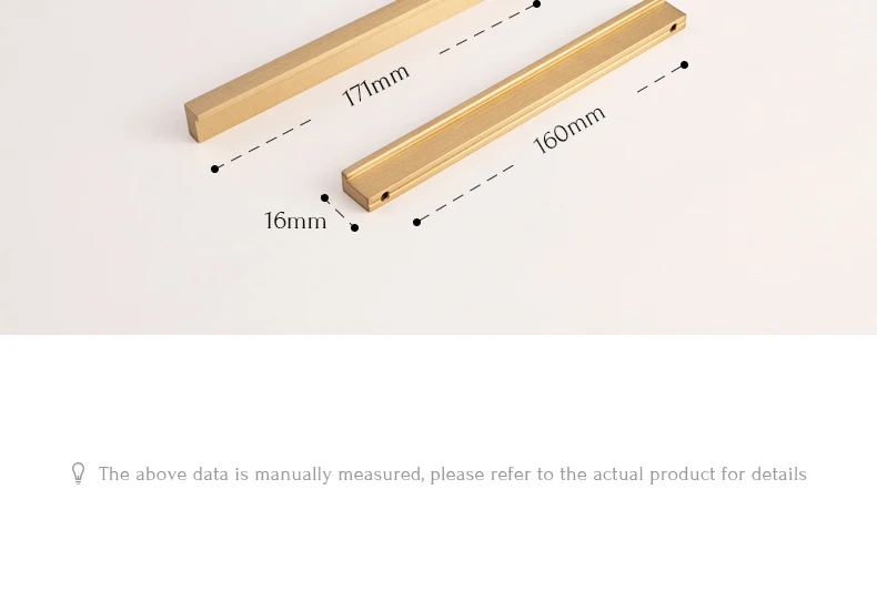 Long brushed brass furniture handle — supplier illustration 24
