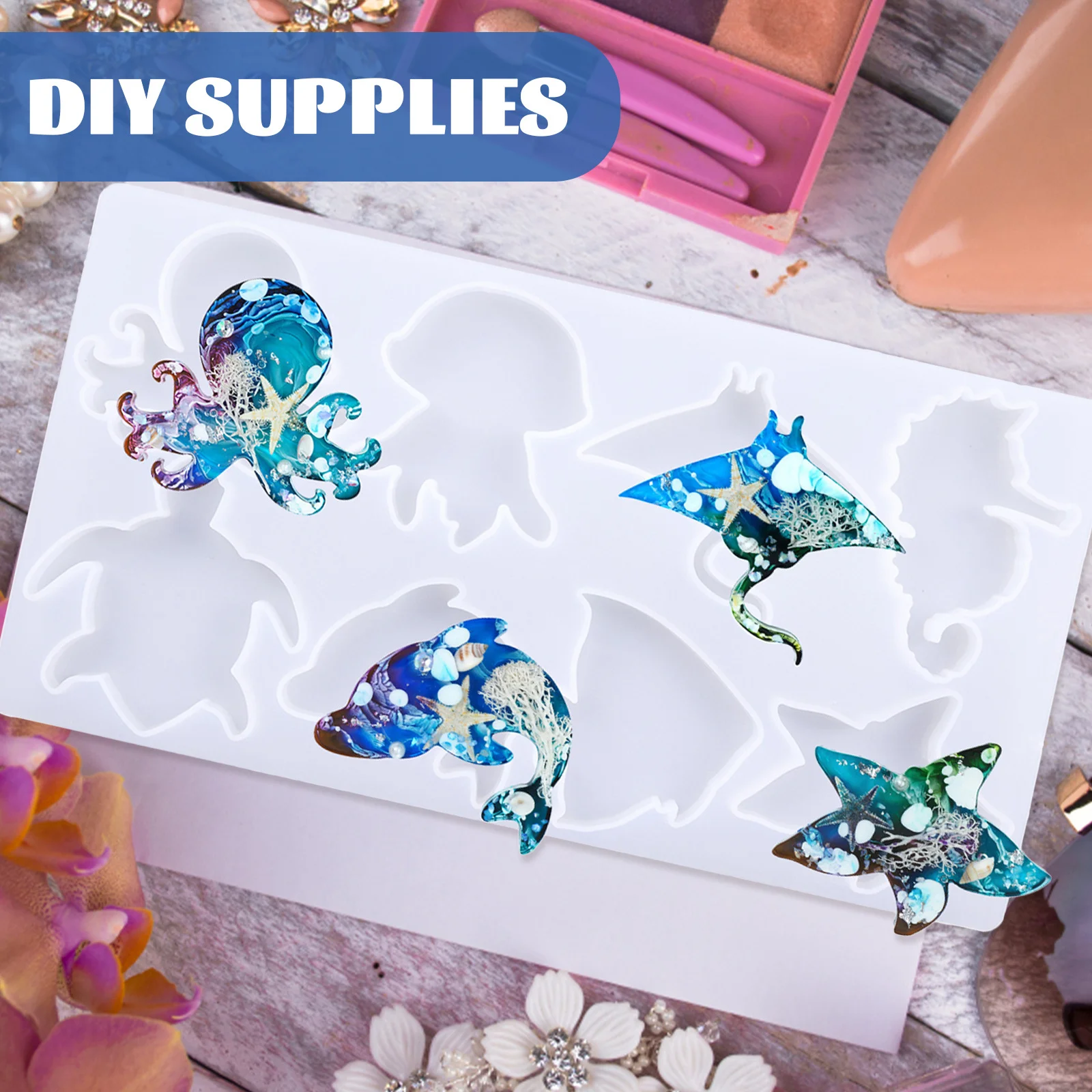 

2 шт., силиконовая форма для животных, сделай сам, гибкая, легкосъемная форма для литья из эпоксидной смолы для поделок, изготовление украшений, принадлежности для самостоятельного изготовления