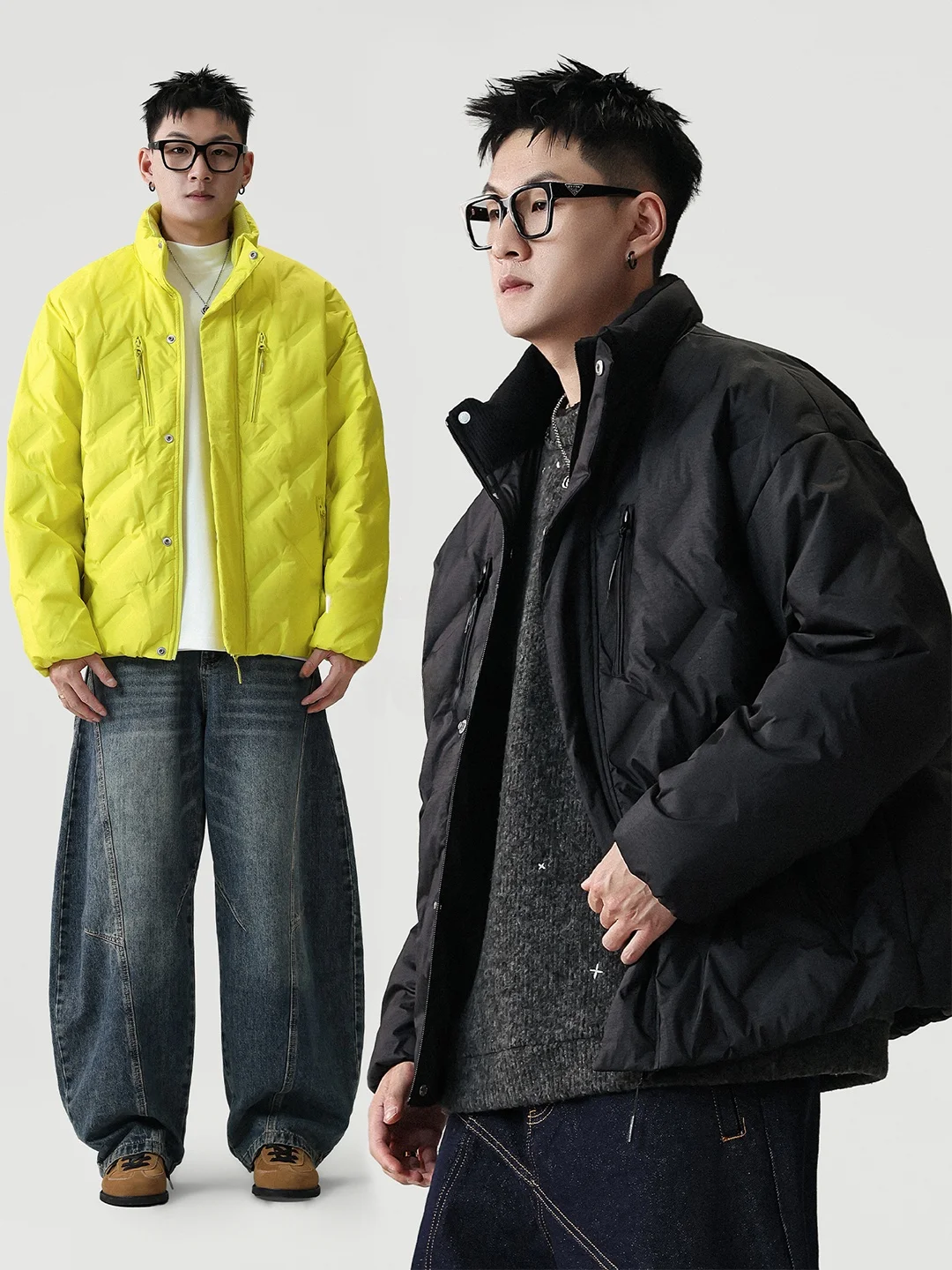 

Lightweight Du down Jaet Men's Winter Casual Faion Loose Fit Warm Comfortable Large Size Zipper Decorated Nylon Fabric