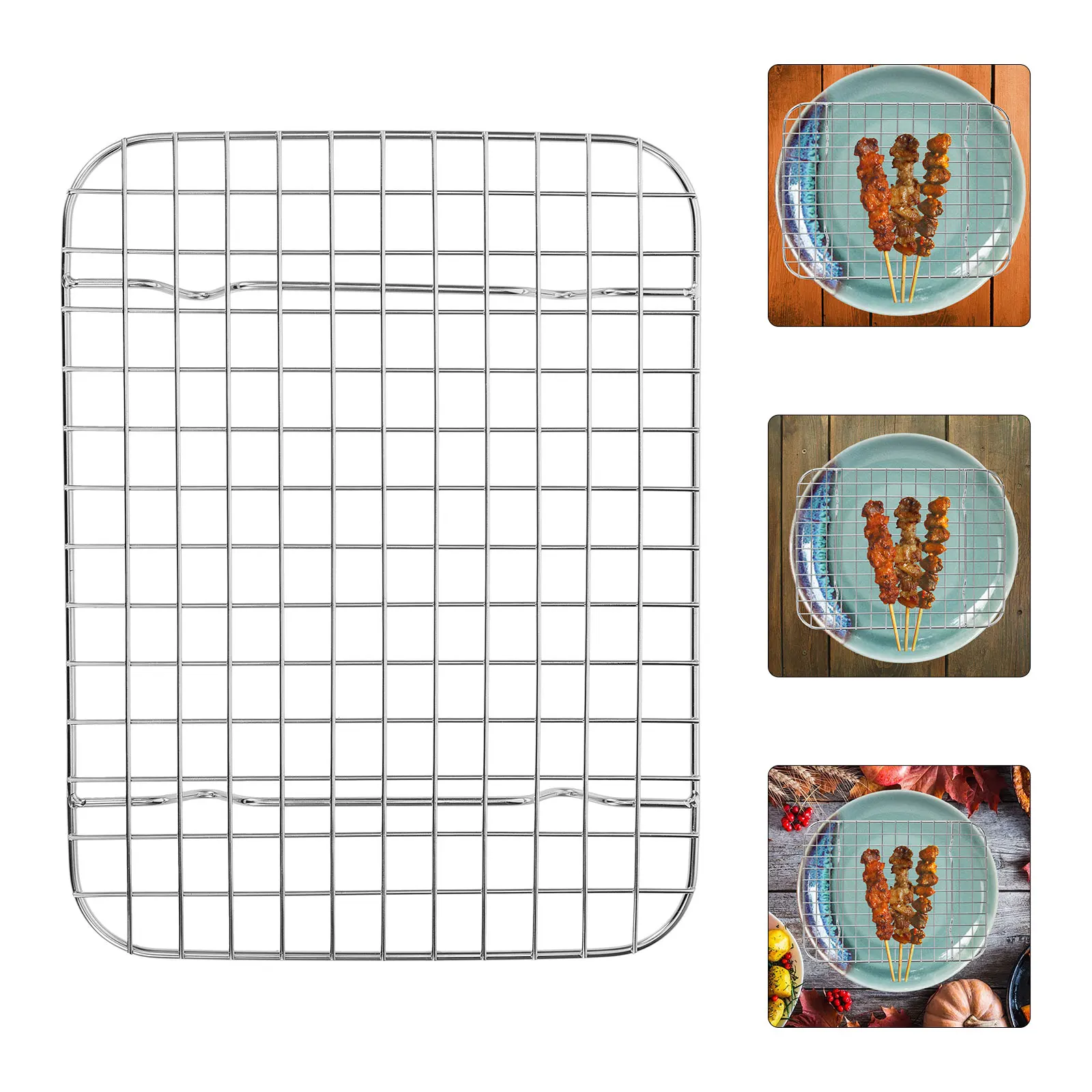

1pcs Stainless Steel Heavy Duty Baking Large Size Cooling Drying For Oven Grilling Bbq Wire Cooking Bread Cookie Sheet Pan Pizza