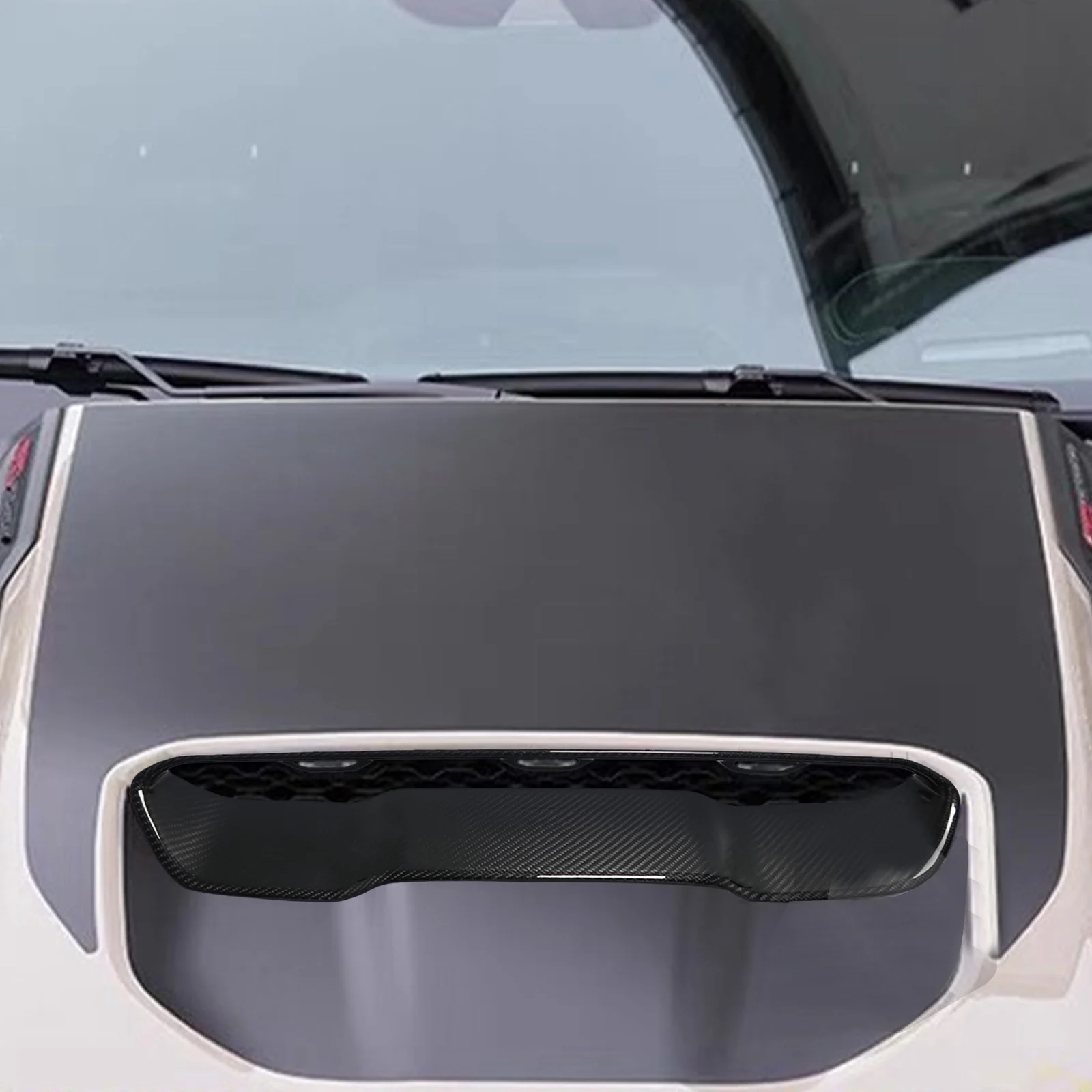 

Real Carbon Fiber Engine Hood Bonnet Vent Scoop For Dodge Ram 1500 2019-2024 Air Outlet Cover Trim Car Accessories