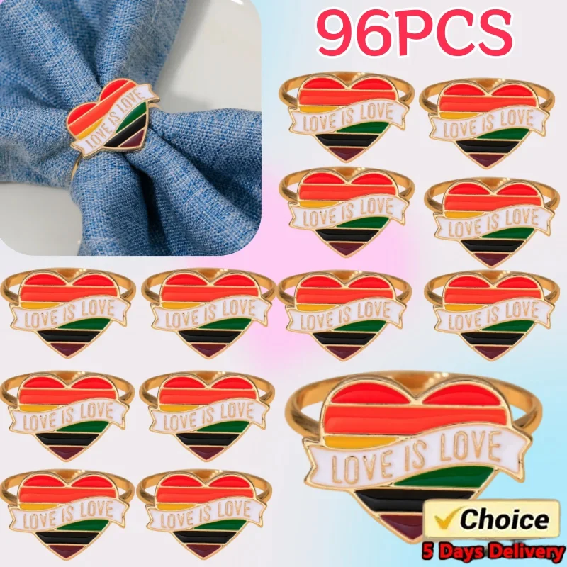 

96 шт., модное кольцо для салфеток в виде радуги