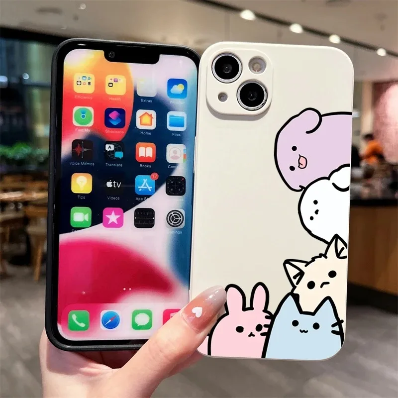 Funda de teléfono con bonitos animales, gato y perro, para iPhone 17 16 15 14 Plus 13 12 11 Pro MAX 17 Air 16E, bonita funda para teléfono para parejas y amantes