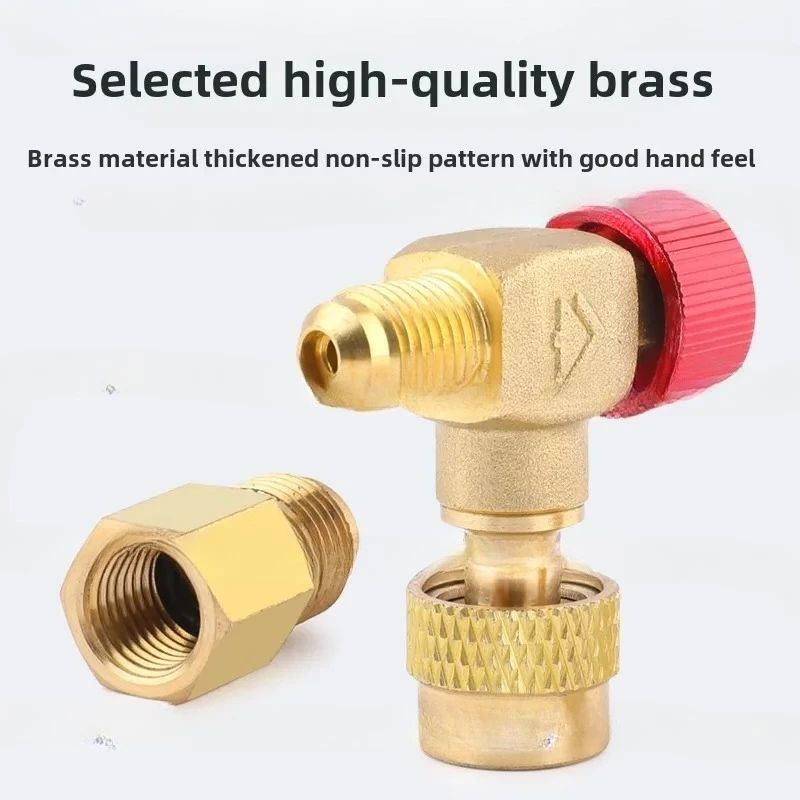90 Degree Right Angle All Copper Air Conditioner, Liquid Safety Valve R22/32/410 Fluoride Valve, Refrigerant Liquid Adapter
