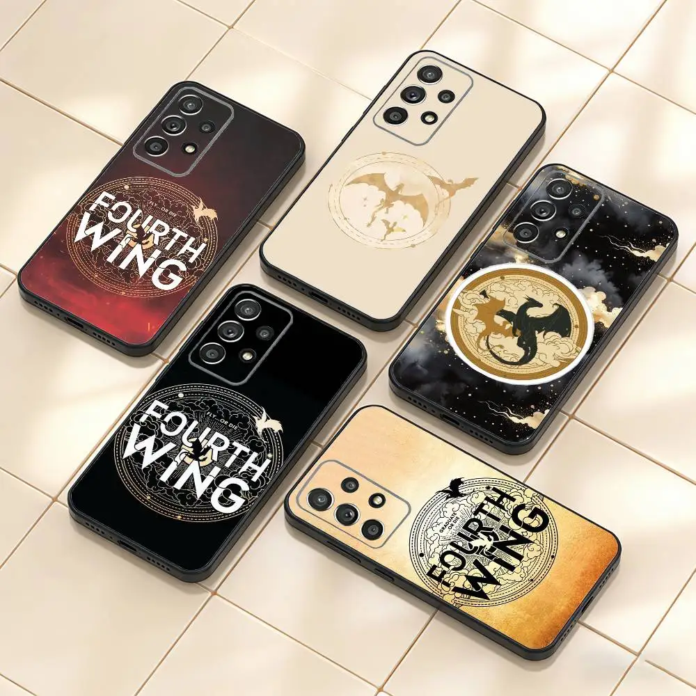 

Novel Fourth Wing Phone Case For Samsung S25,S24,S21,S22,S23,S30,Ultra,S20,Plus,Fe,Note,10,9,5G Black Cover
