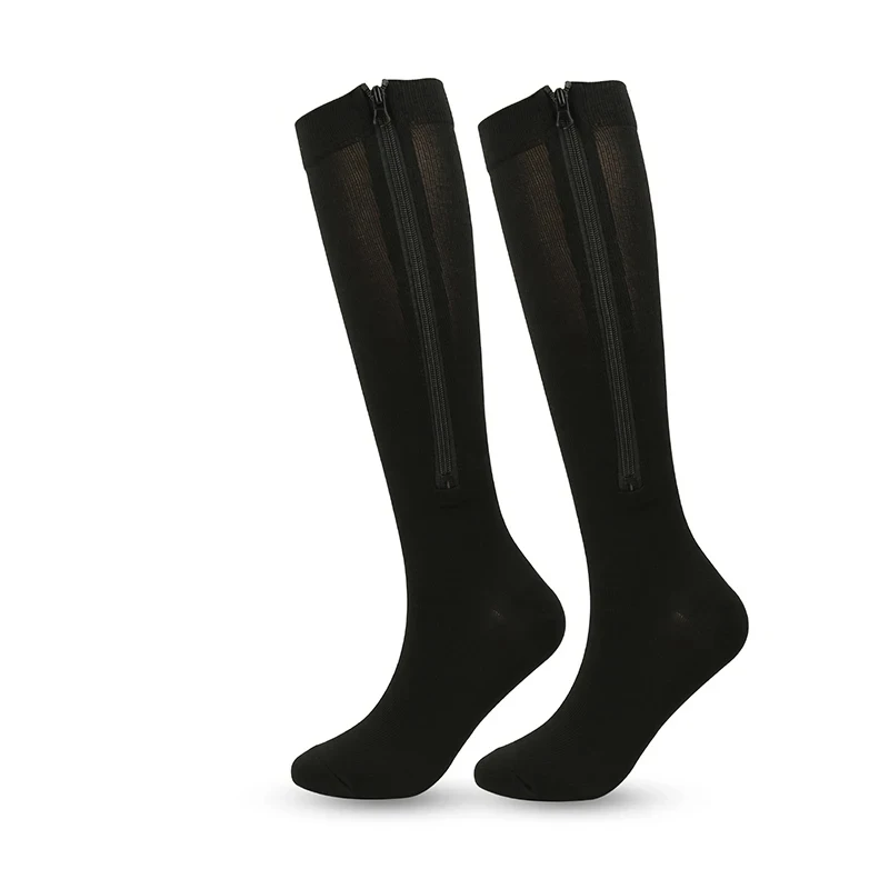 1 Paar medizinische Reiß verschluss Kompression socken Frauen Männer hohe Elastizität Nylon geschlossene Zehen Drucks trumpf für